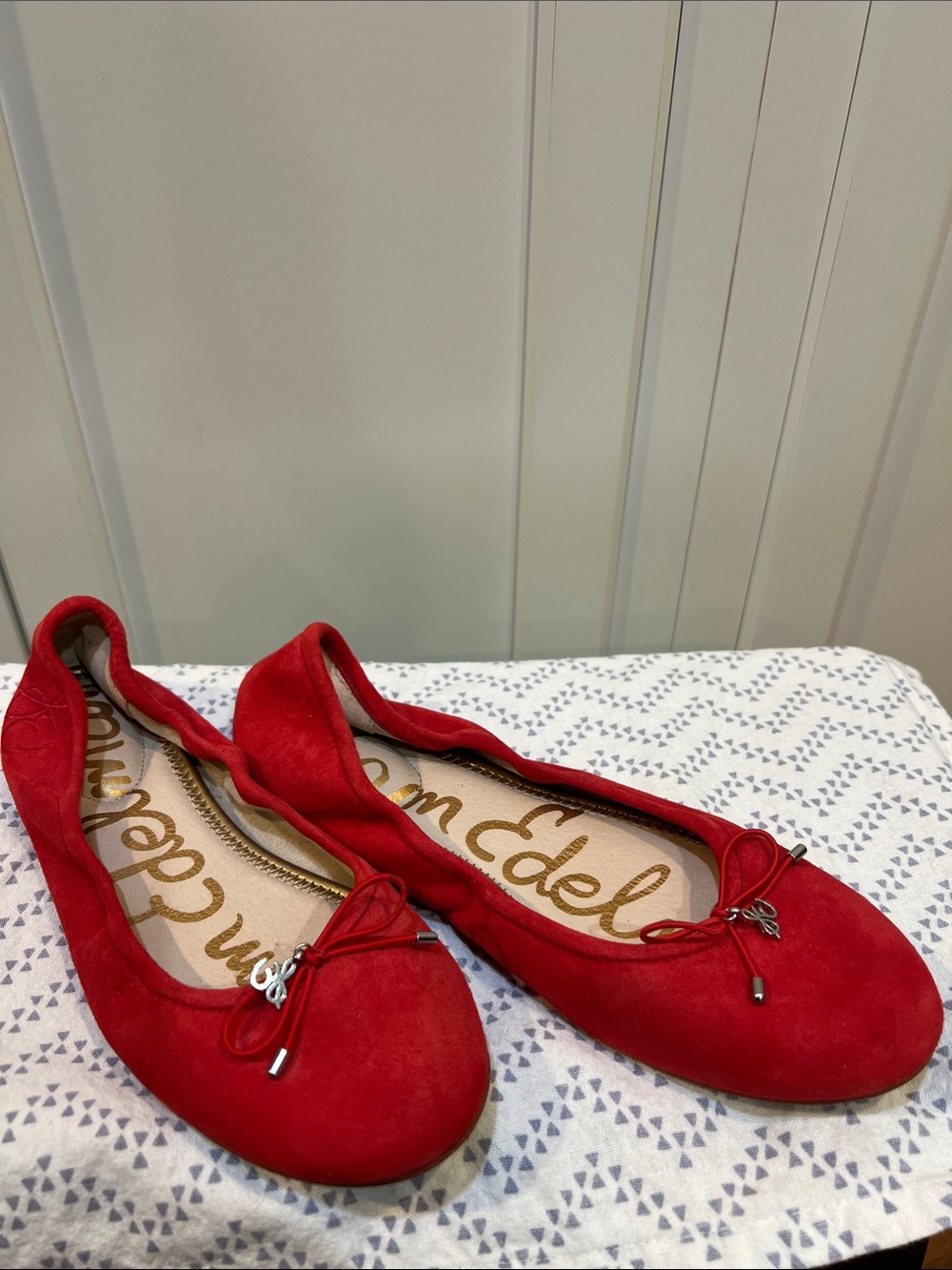 Sam Edelman suede ballet flats red